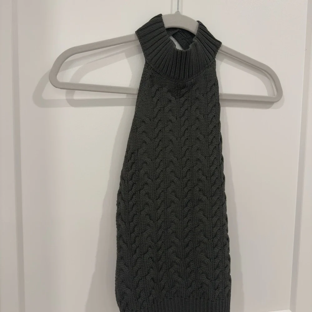 Mango Dark Green Knit Halter - Picture 2 of 5